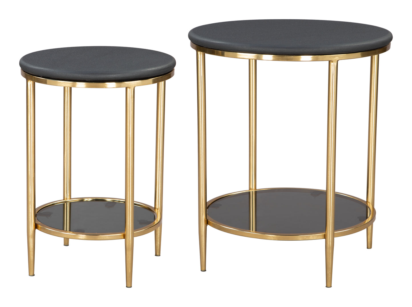 Koper Coffee Table Set (2-Piece) Black - Disselt Designs