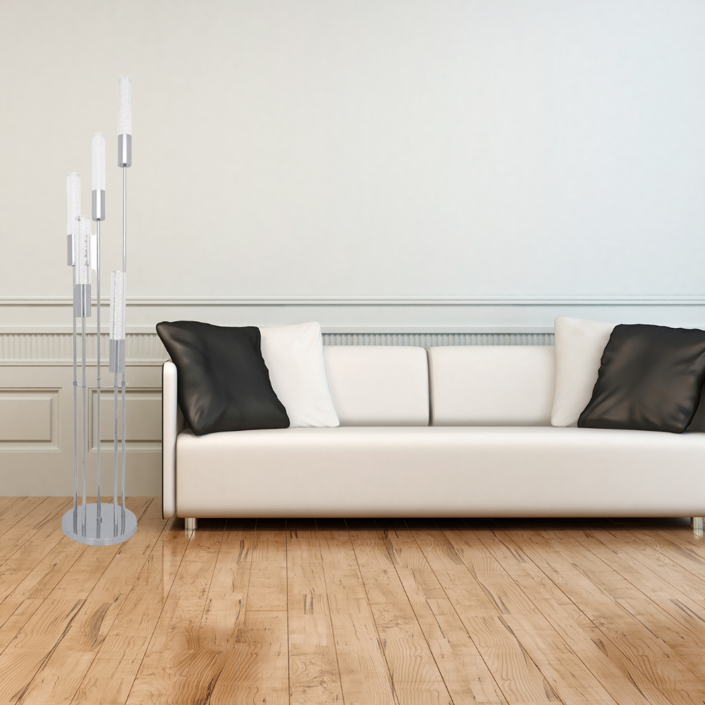 Acrylic Cylinder Floor Lamp // 5 Light - Disselt Designs