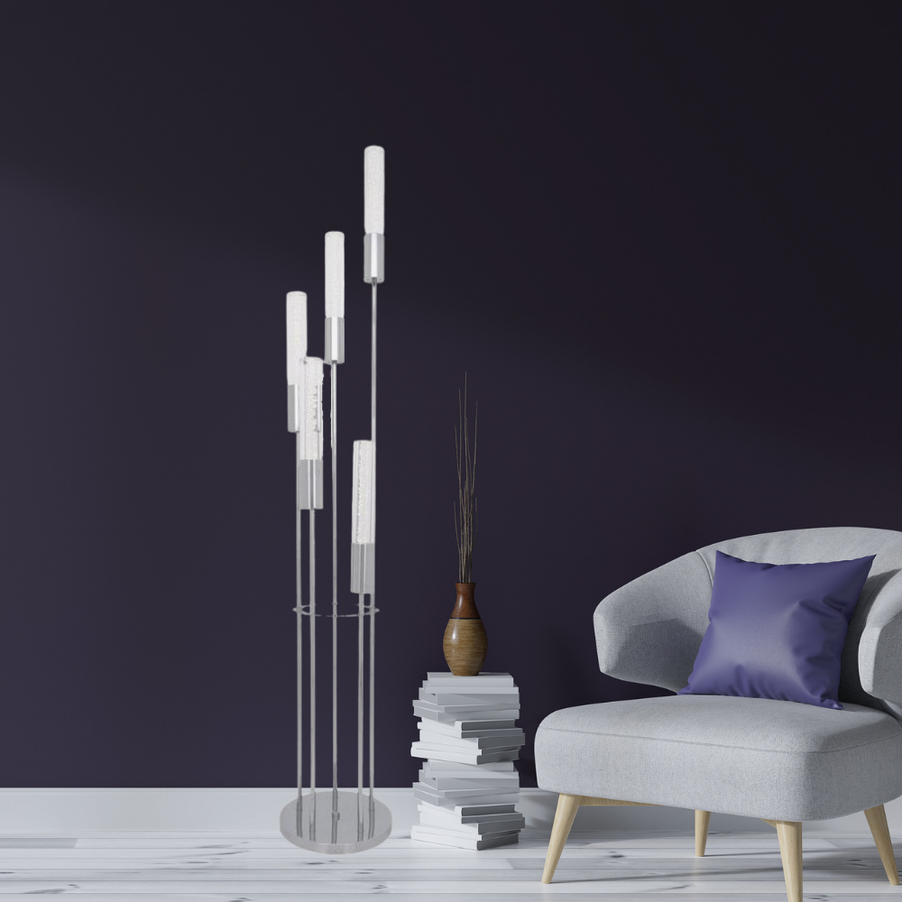 Acrylic Cylinder Floor Lamp // 5 Light - Disselt Designs