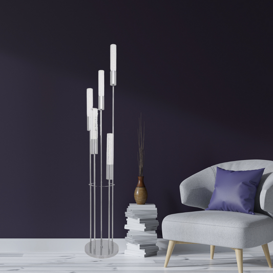 Acrylic Cylinder Floor Lamp // 5 Light - Disselt Designs