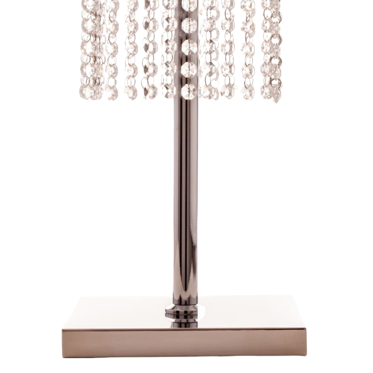 Square Crystal Double Crown Table Lamp // Chrome - Disselt Designs