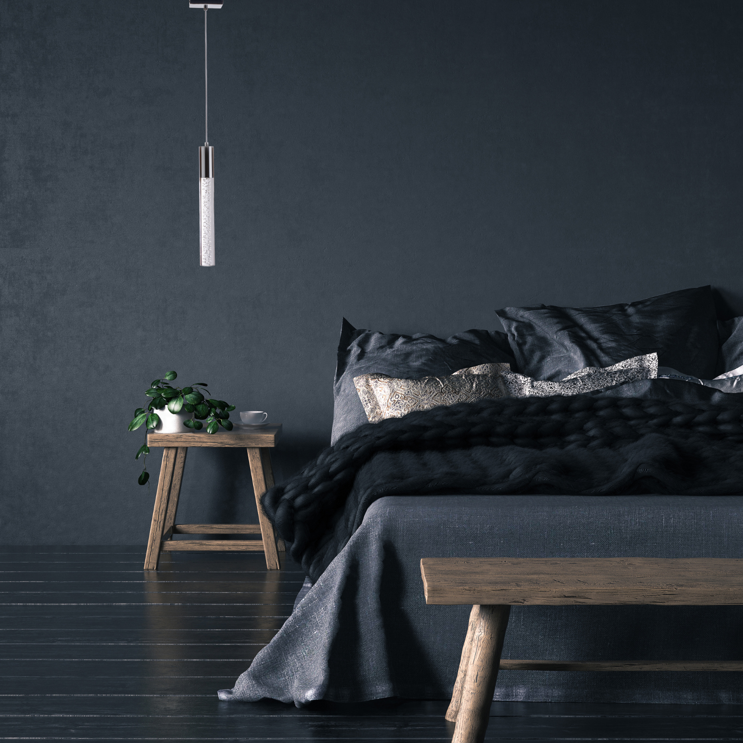 Acrylic Cylinder Pendant // 1 Light - Disselt Designs
