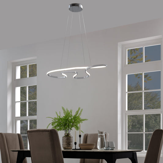 Shanghai LED Adjustable Chandelier // Chrome - Disselt Designs