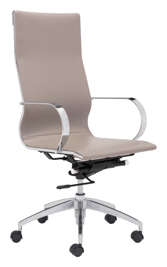 Glider High Back Office Chair Taupe - Disselt Designs
