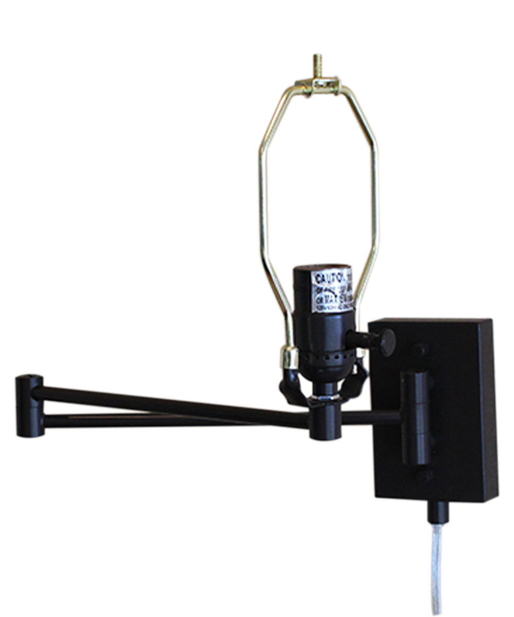 Dimmable Swing Arm Wall Light Bronze Brown Finish with Light Oatmeal Lampshade - For Bedside, Living Room, Reading Chair