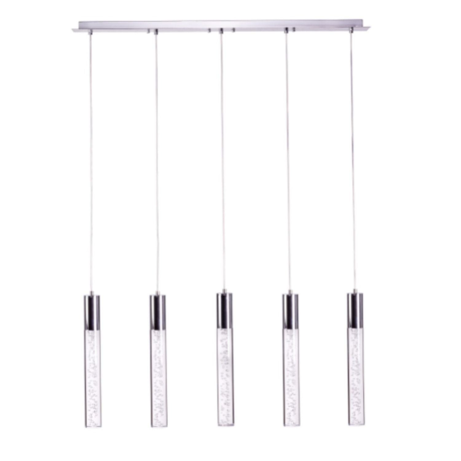 Acrylic Cylinder Chandelier // 5 Light - Disselt Designs