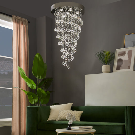 Crystal Double Helix Chandelier // 7 Lights - Disselt Designs