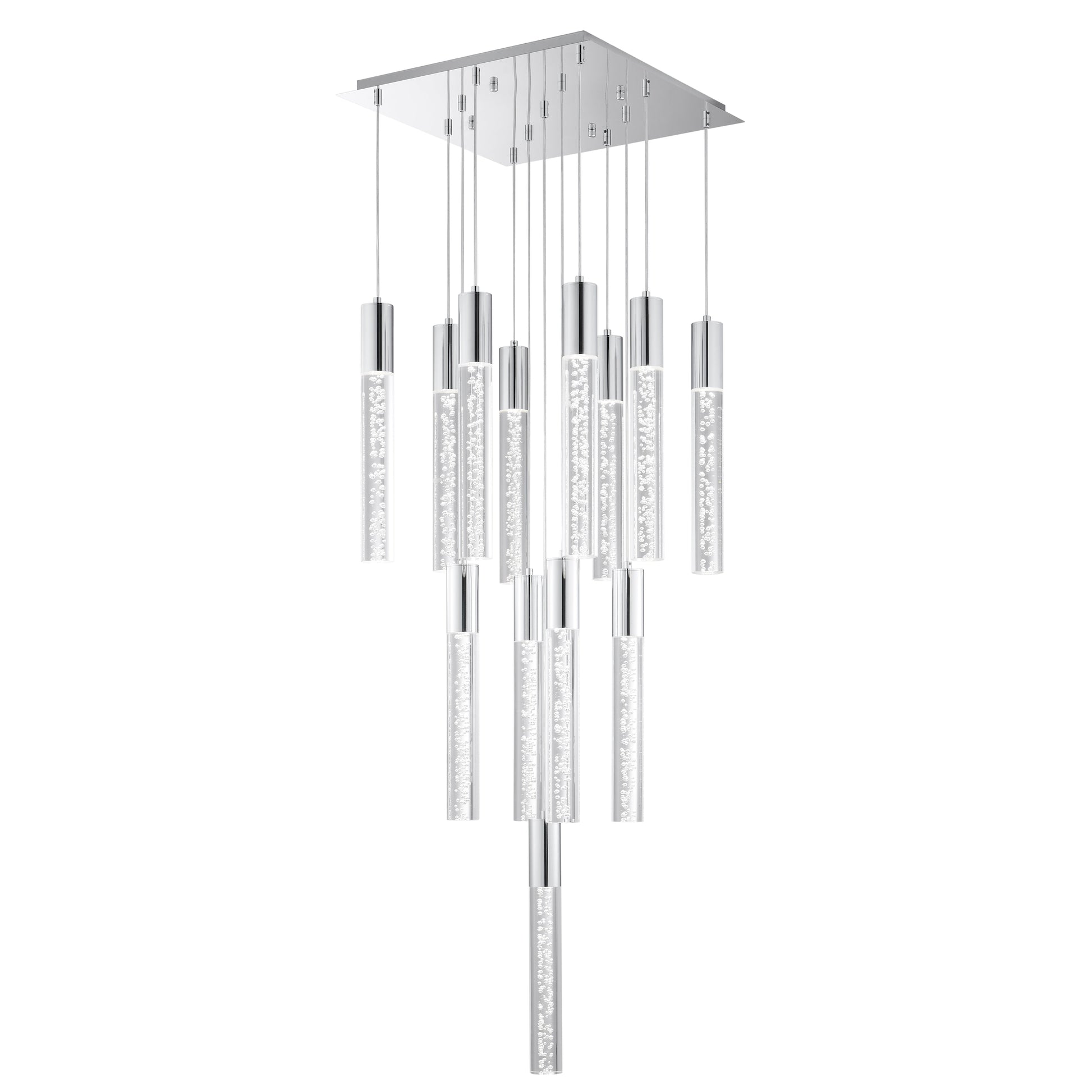 Acrylic Cylinder Chandelier// 13 Light - Disselt Designs