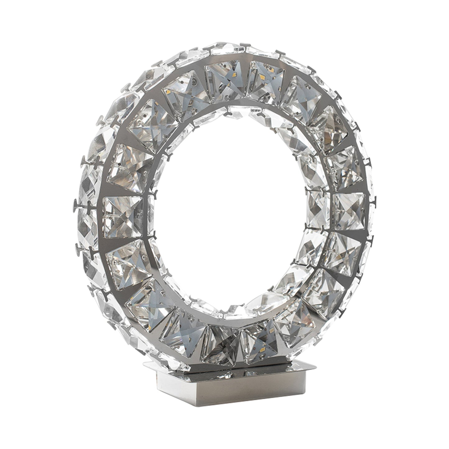 Round Crystal Extravaganza 11" Table Lamp // Chrome - Disselt Designs