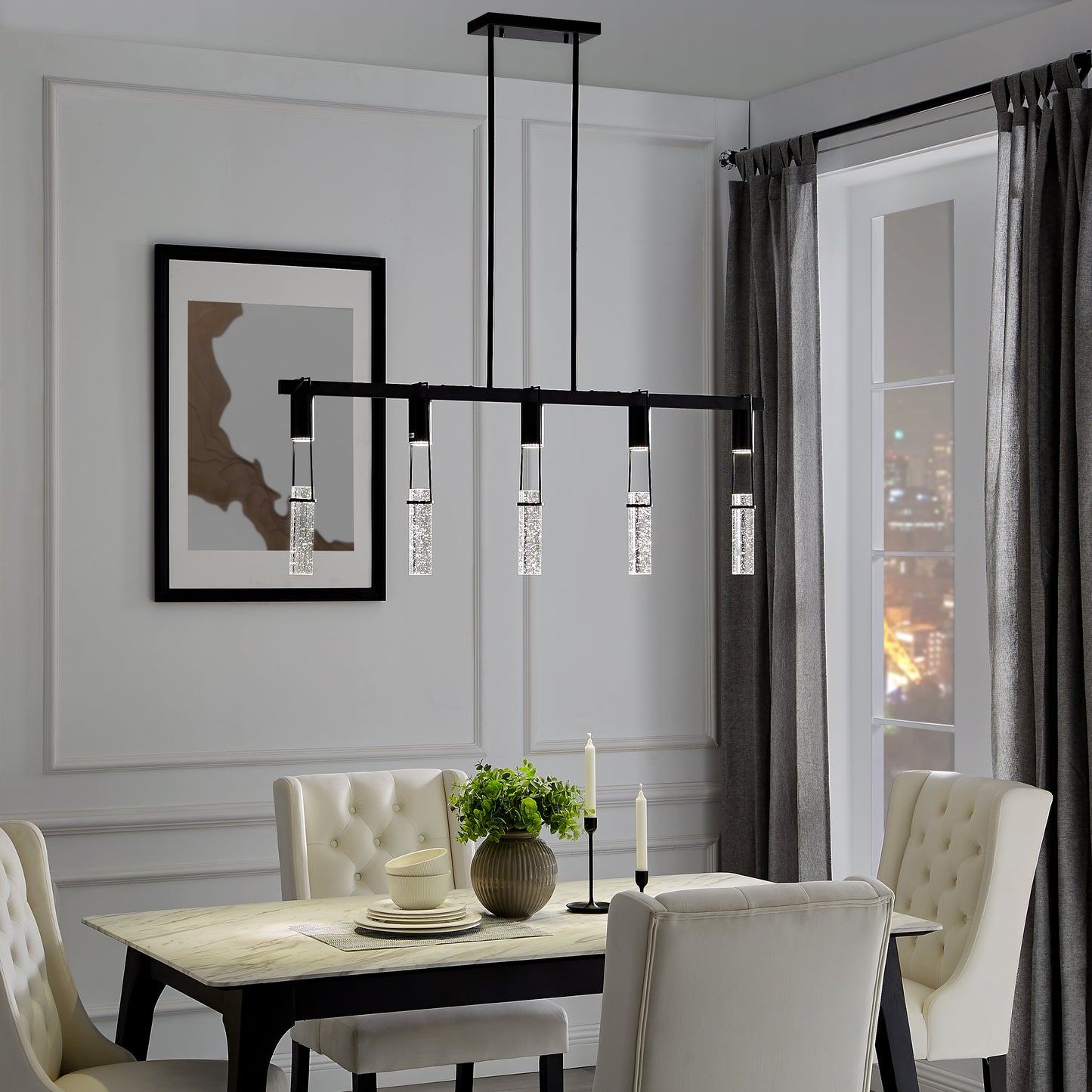 Harmony 5 Light Chandelier // Matte Black - Disselt Designs