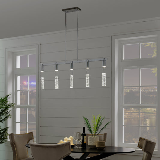 Harmony 5 Light Chandelier // Chrome - Disselt Designs