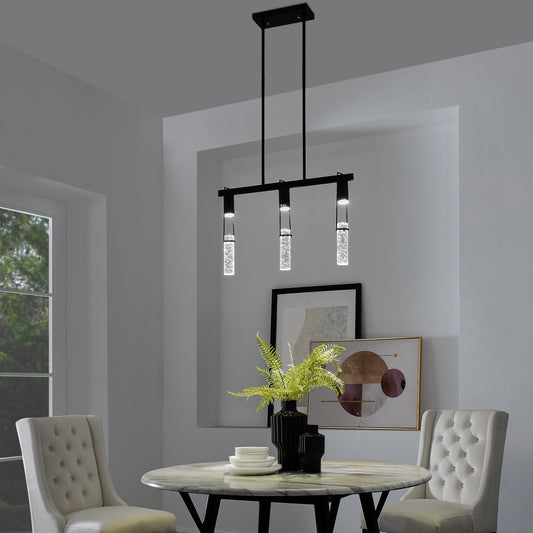 Harmony 3 Light Chandelier // Matte Black - Disselt Designs