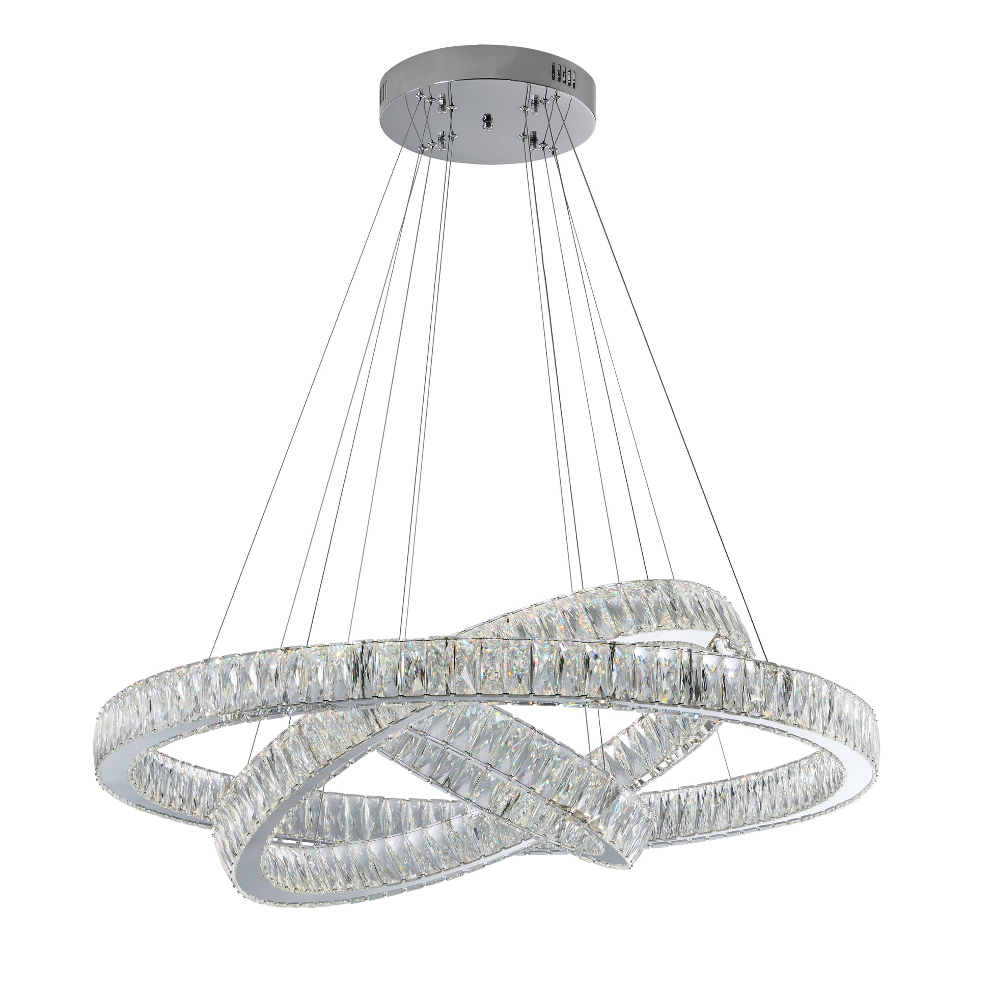 Crystal Elegance Three Ring Chandelier - Disselt Designs