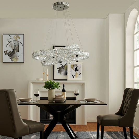 Crystal Elegance Three Ring Chandelier - Disselt Designs