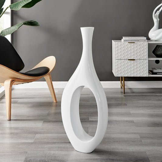 Trombone Vase // Small White - Disselt Designs