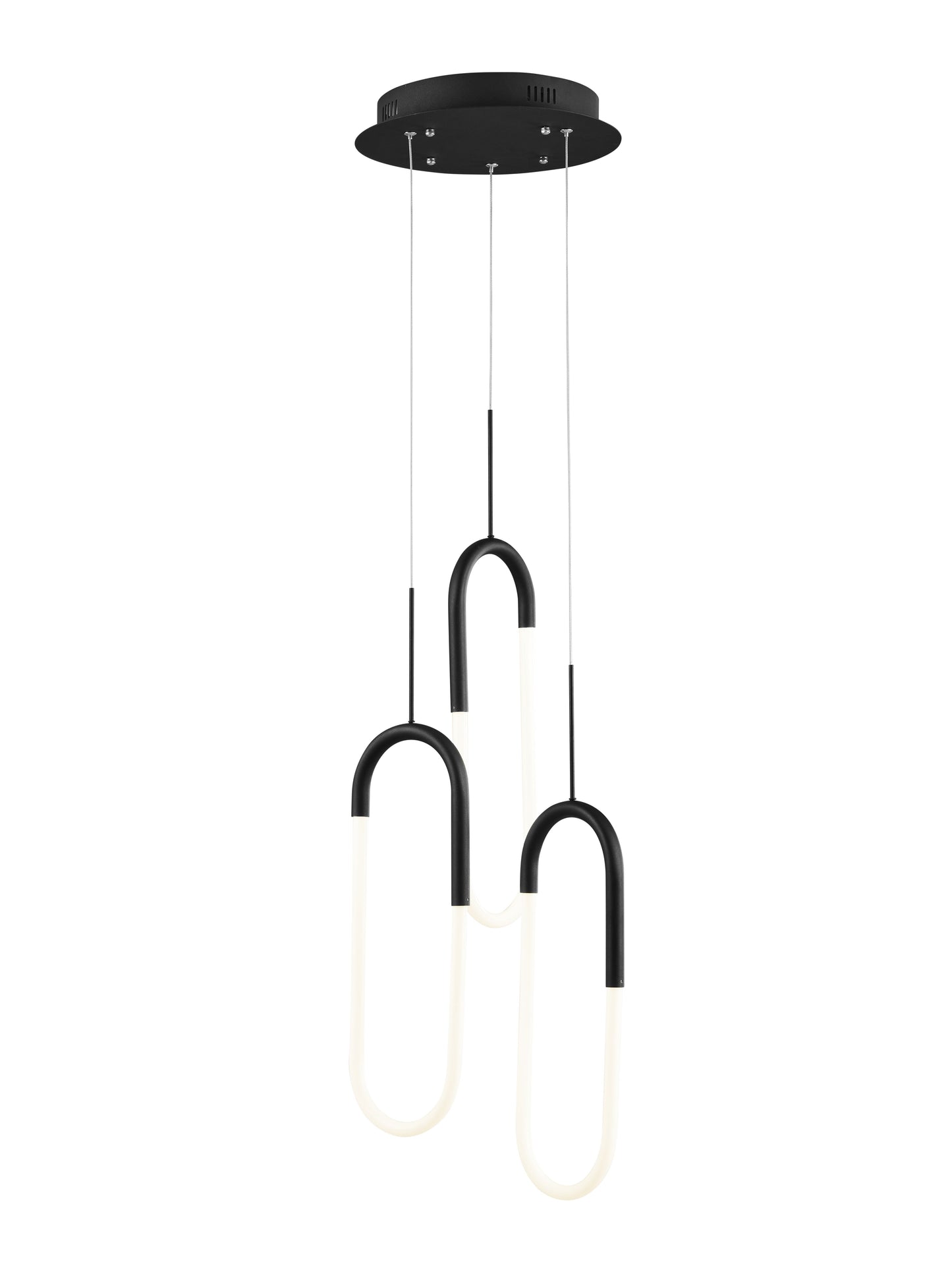 LED Three Clips Chandelier // Matte Black - Disselt Designs