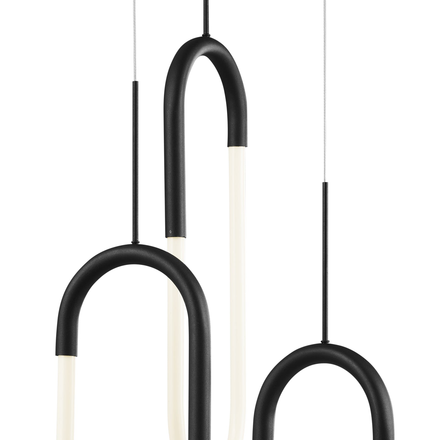 LED Three Clips Chandelier // Matte Black - Disselt Designs