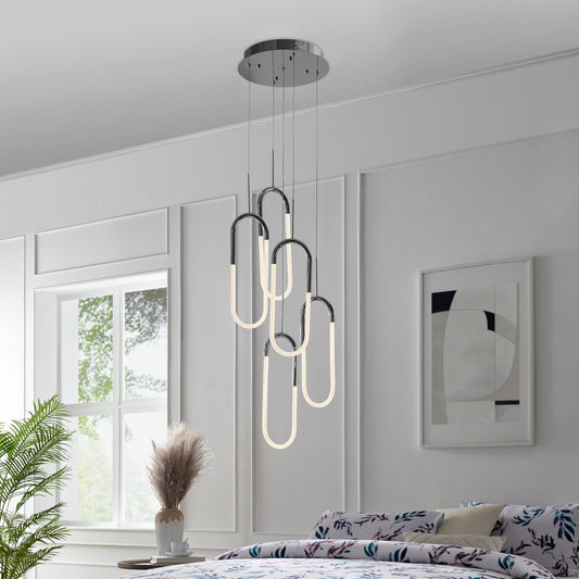 LED Five Clips Chandelier // Chrome - Disselt Designs