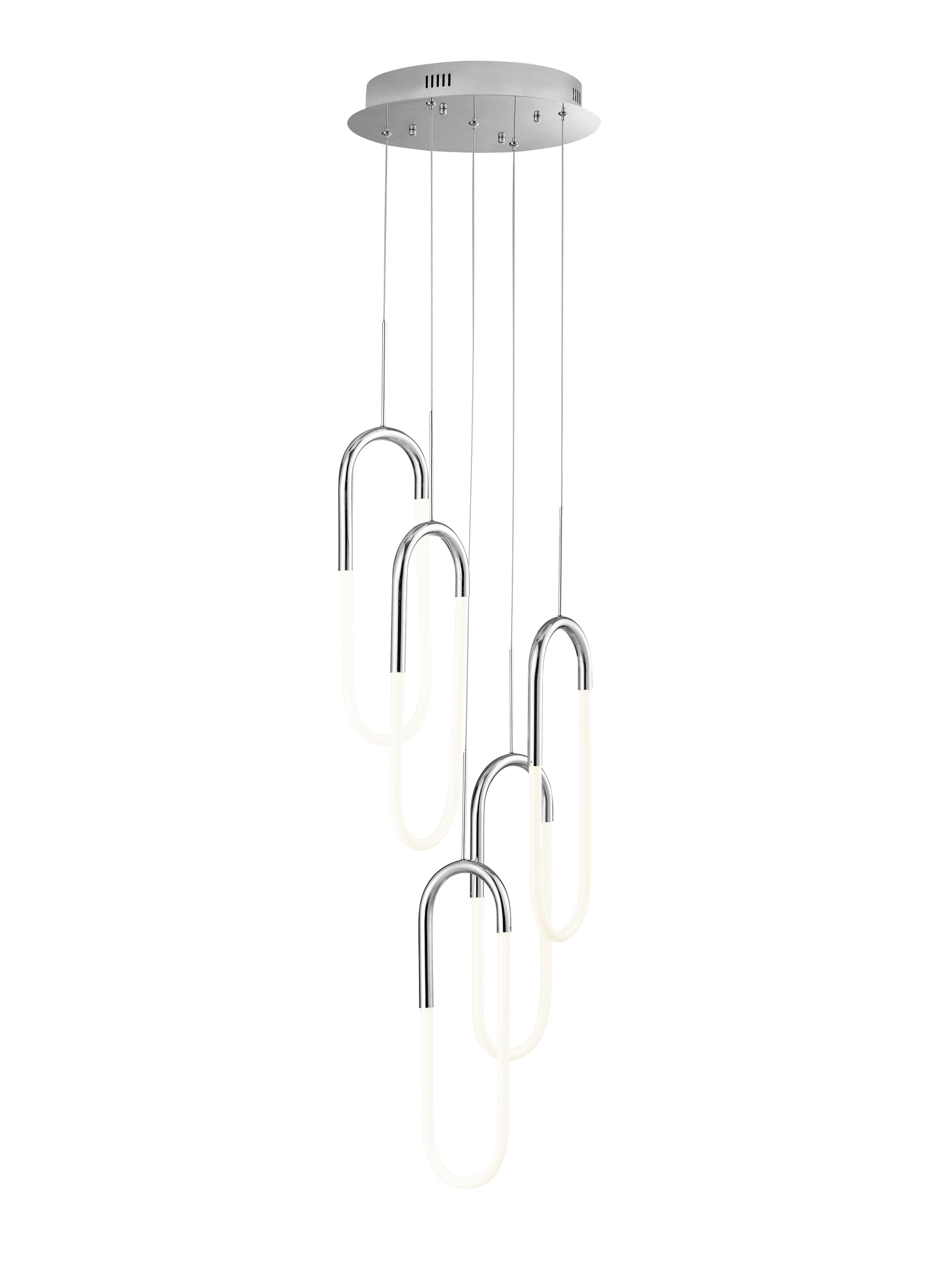 LED Five Clips Chandelier // Chrome - Disselt Designs