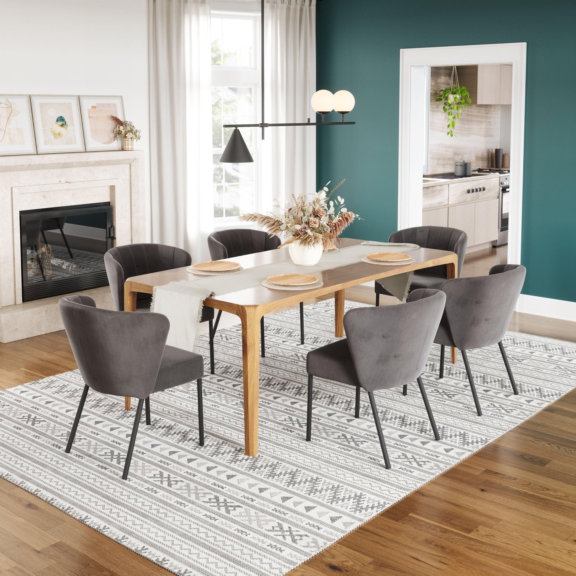 Aimee Dining Chair (Set of 2) Gray - Disselt Designs