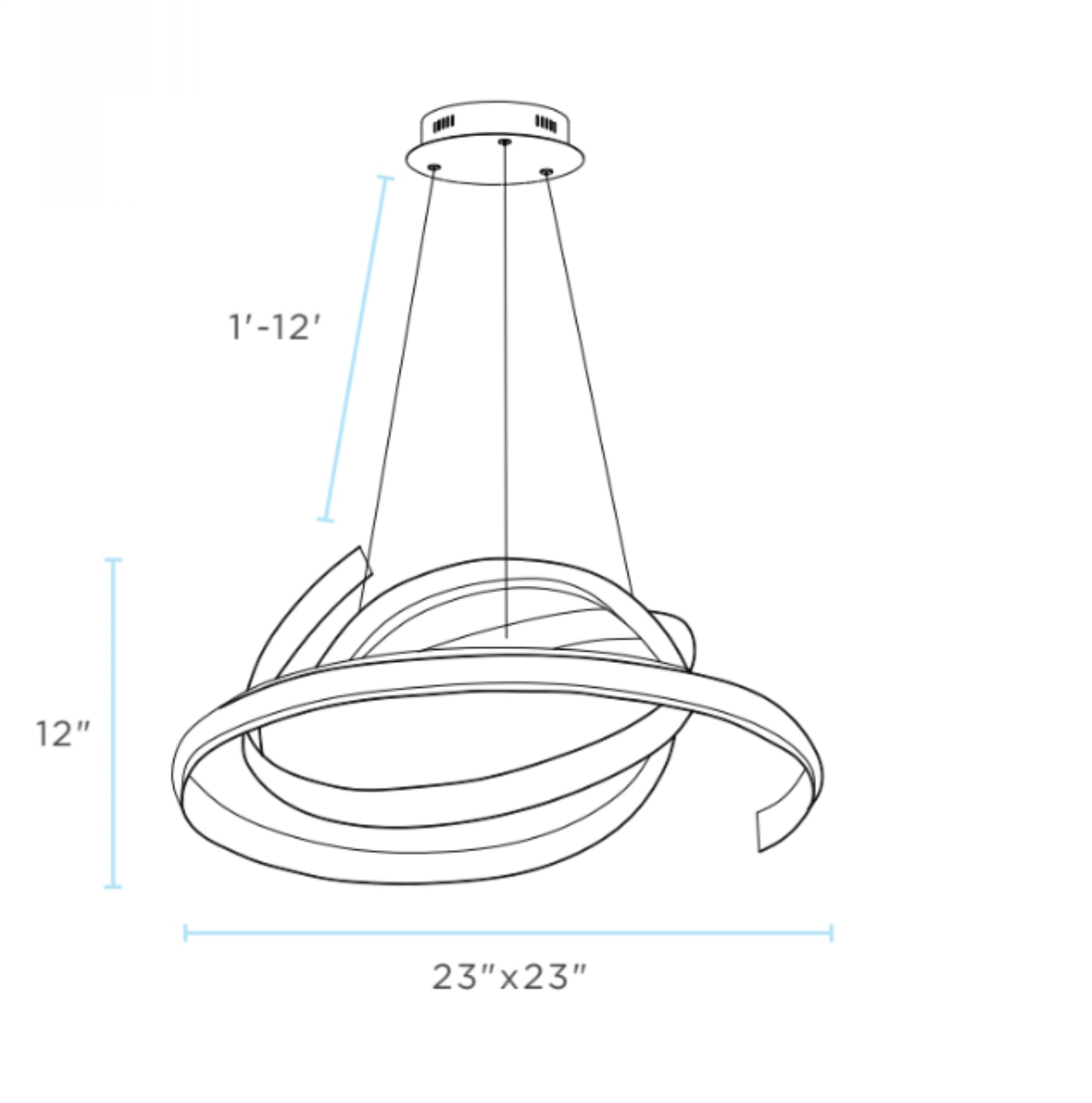 Oslo LED Adjustable Chandelier // Black - Disselt Designs