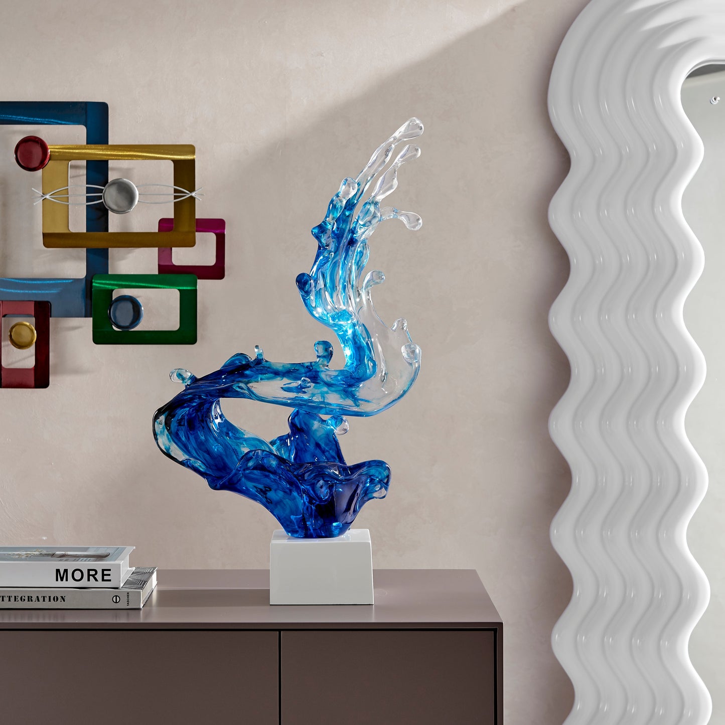 Breaker Wave 21" Tall Sculpture // Ocean Blue - Disselt Designs