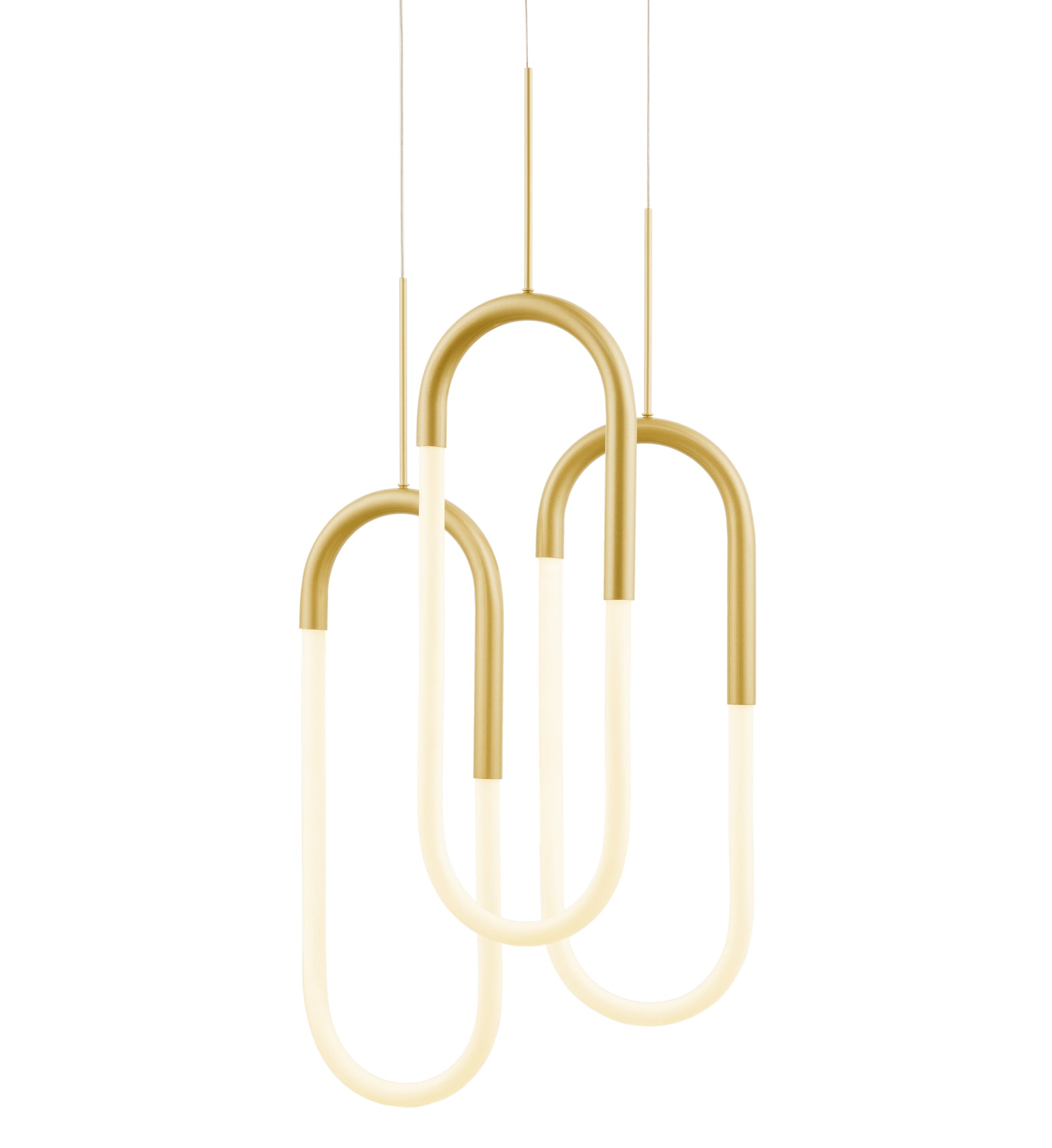 LED Three Clips Chandelier // Sandy Gold - Disselt Designs