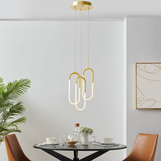 LED Three Clips Chandelier // Sandy Gold - Disselt Designs