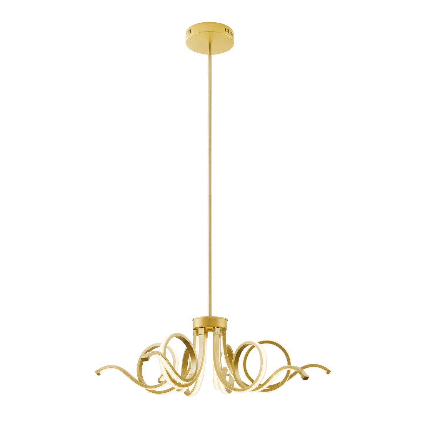 Magnolia LED Adjustable Chandelier // Sandy Gold - Disselt Designs
