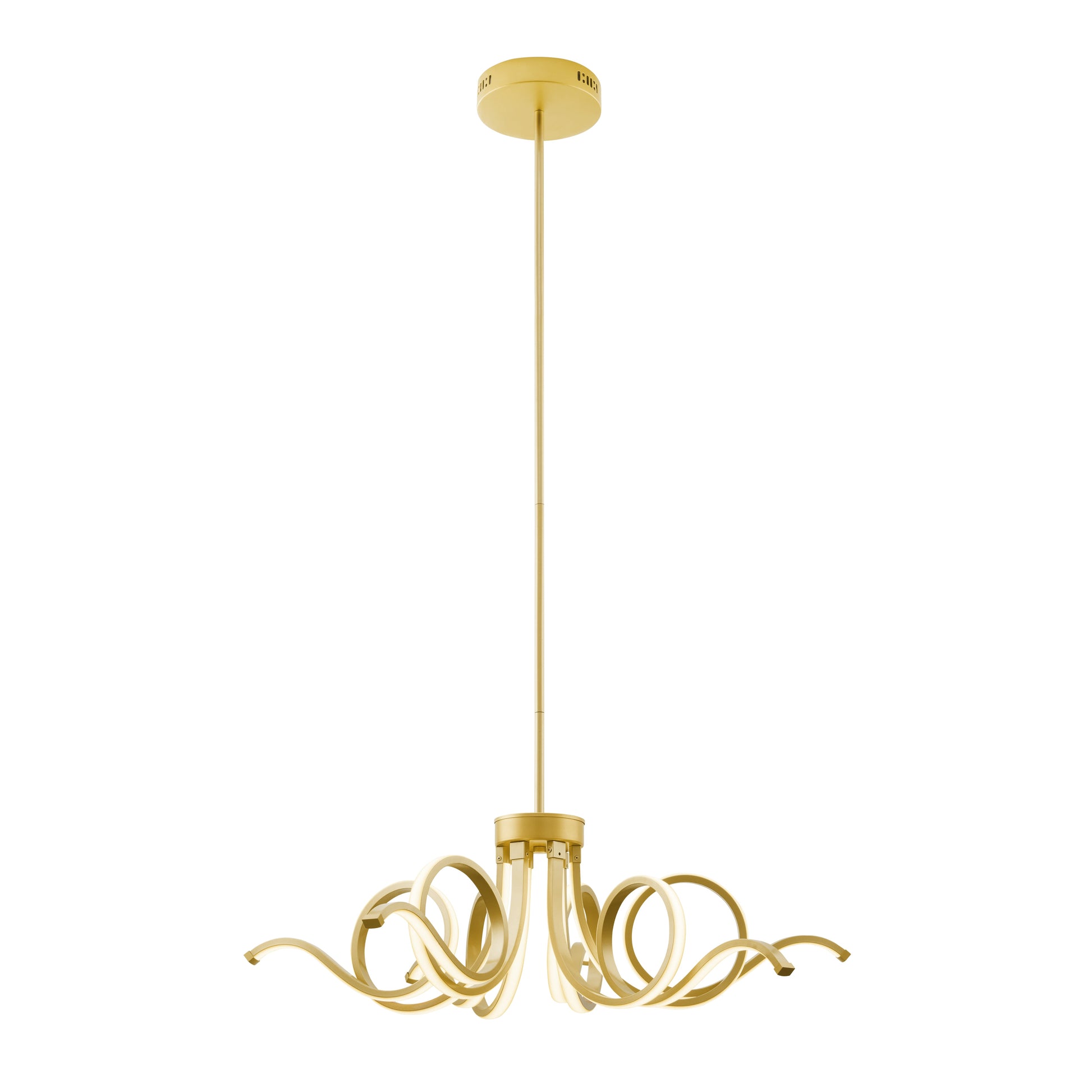 Magnolia LED Adjustable Chandelier // Sandy Gold - Disselt Designs