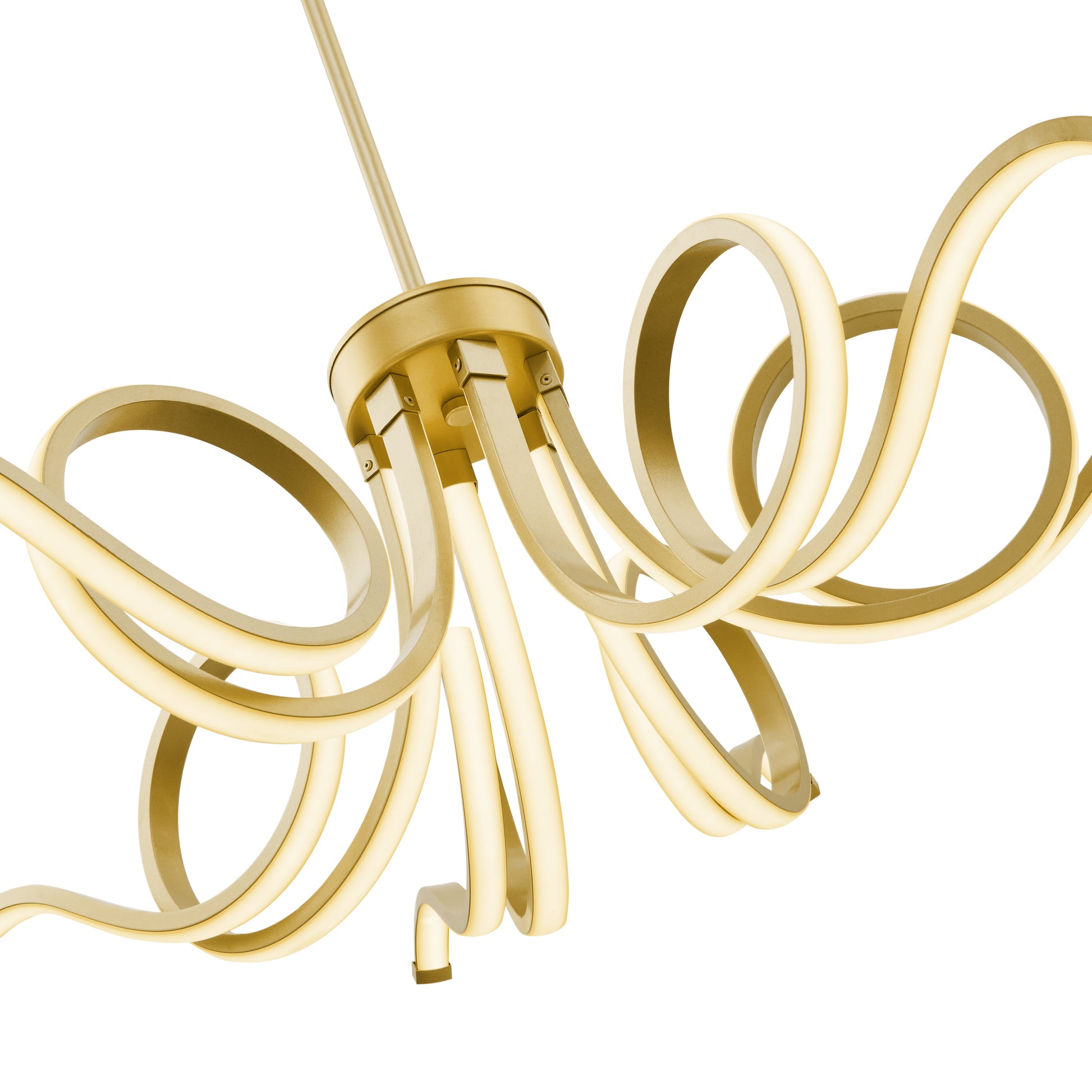 Magnolia LED Adjustable Chandelier // Sandy Gold - Disselt Designs