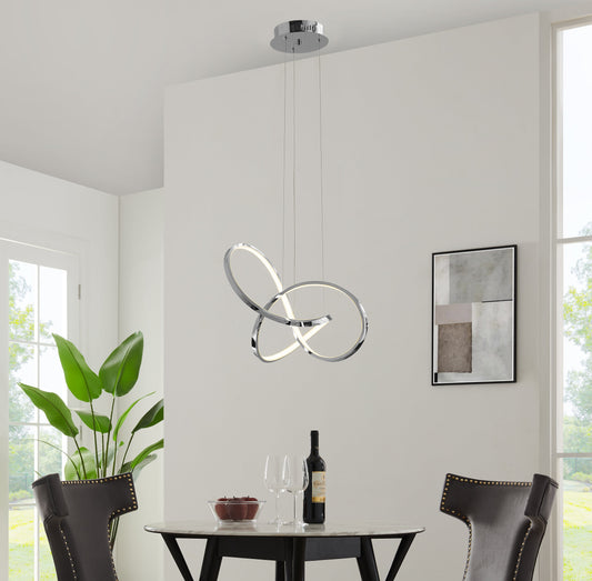 Knotted LED Dimmable Chandelier // Chrome - Disselt Designs