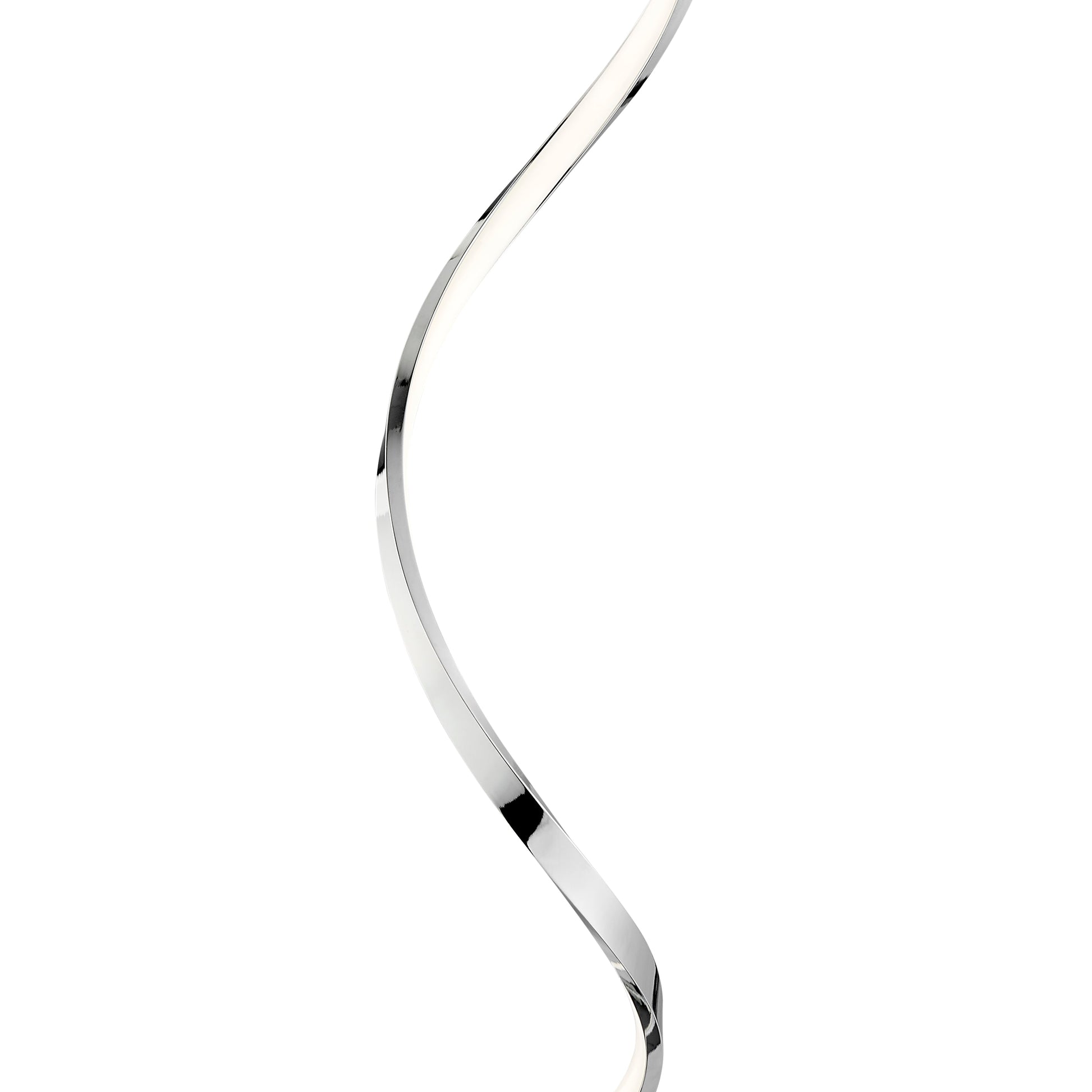Modern Spiral LED 61" Chrome Floor Lamp // Dimmable Led Strip - Disselt Designs