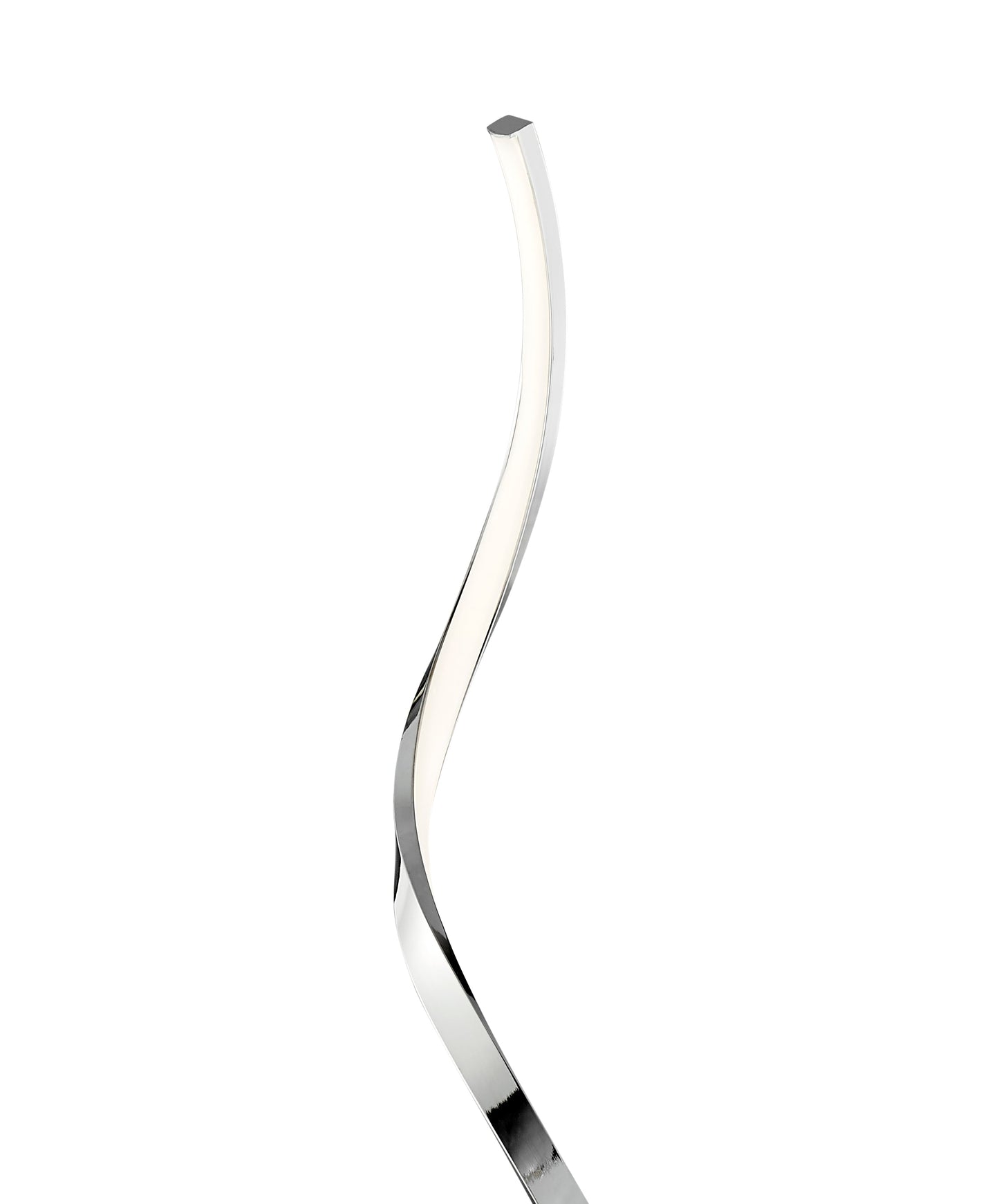 Modern Spiral LED 61" Chrome Floor Lamp // Dimmable Led Strip - Disselt Designs