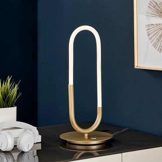 LED Single Clip Table Lamp // Sandy Gold - Disselt Designs