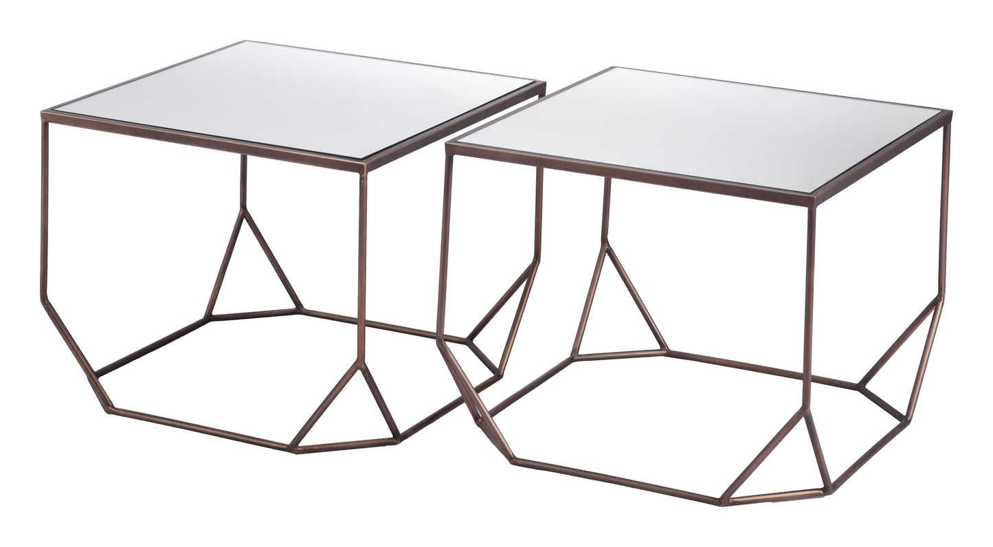 Arzon Coffee Table Set (2-Piece) Bronze - Disselt Designs