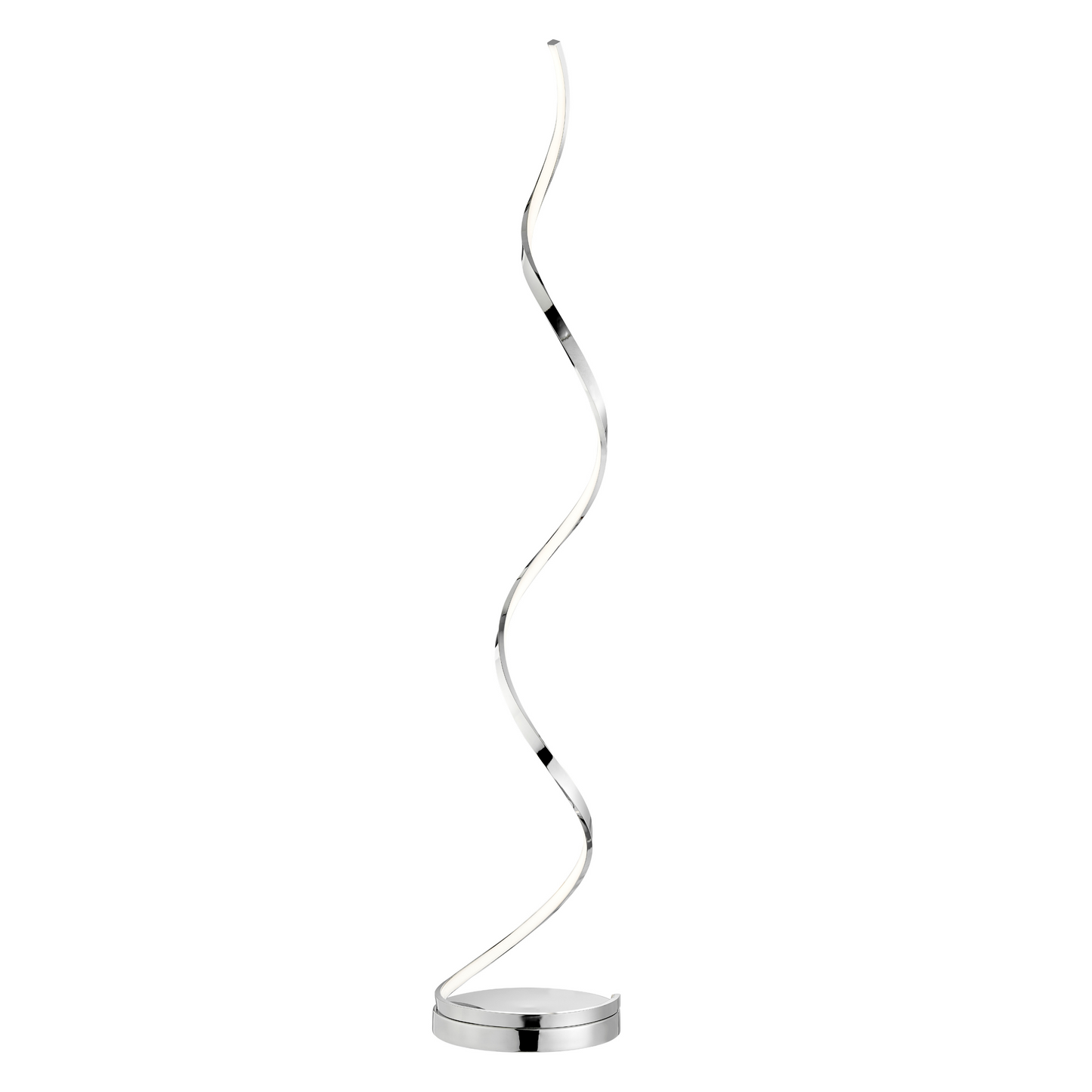 Modern Spiral LED 61" Chrome Floor Lamp // Dimmable Led Strip - Disselt Designs