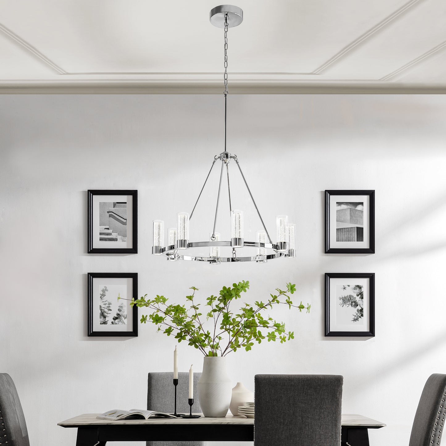 Victory 8 Light Chandelier // Chrome - Disselt Designs