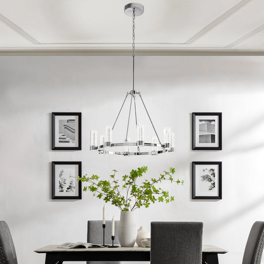 Victory 8 Light Chandelier // Chrome - Disselt Designs