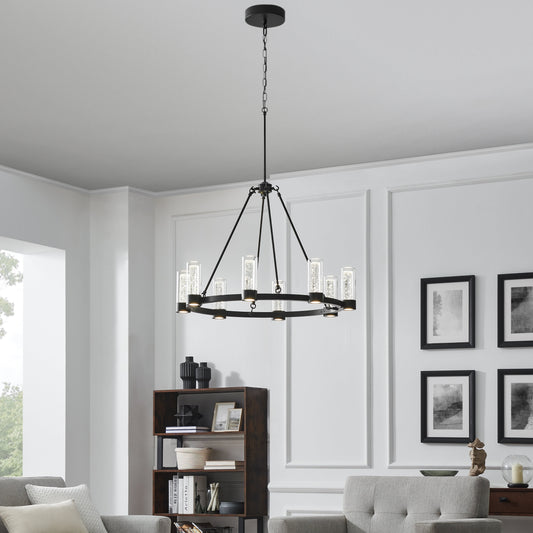 Victory 8 Light Chandelier // Matte Black - Disselt Designs
