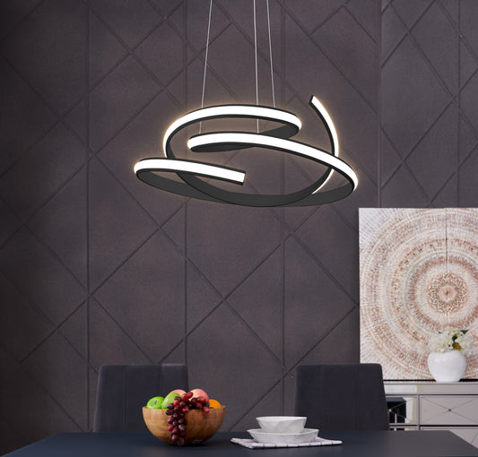 Oslo LED Adjustable Chandelier // Black - Disselt Designs