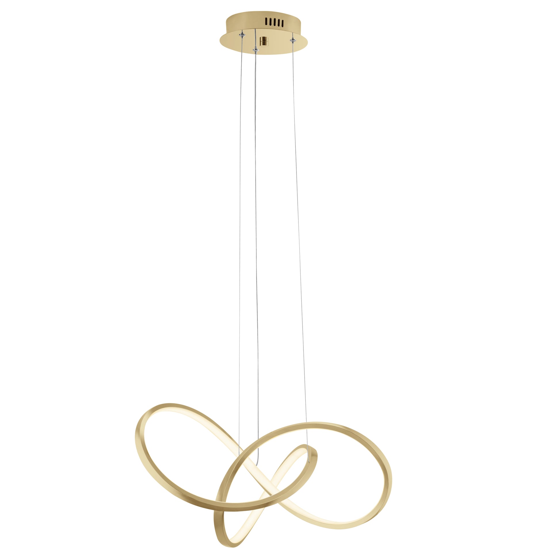 Knotted LED Dimmable Chandelier // Sandy Gold - Disselt Designs