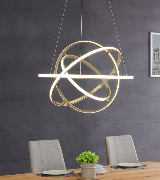 Oxford LED Adjustable Chandelier // Sandy Gold - Disselt Designs