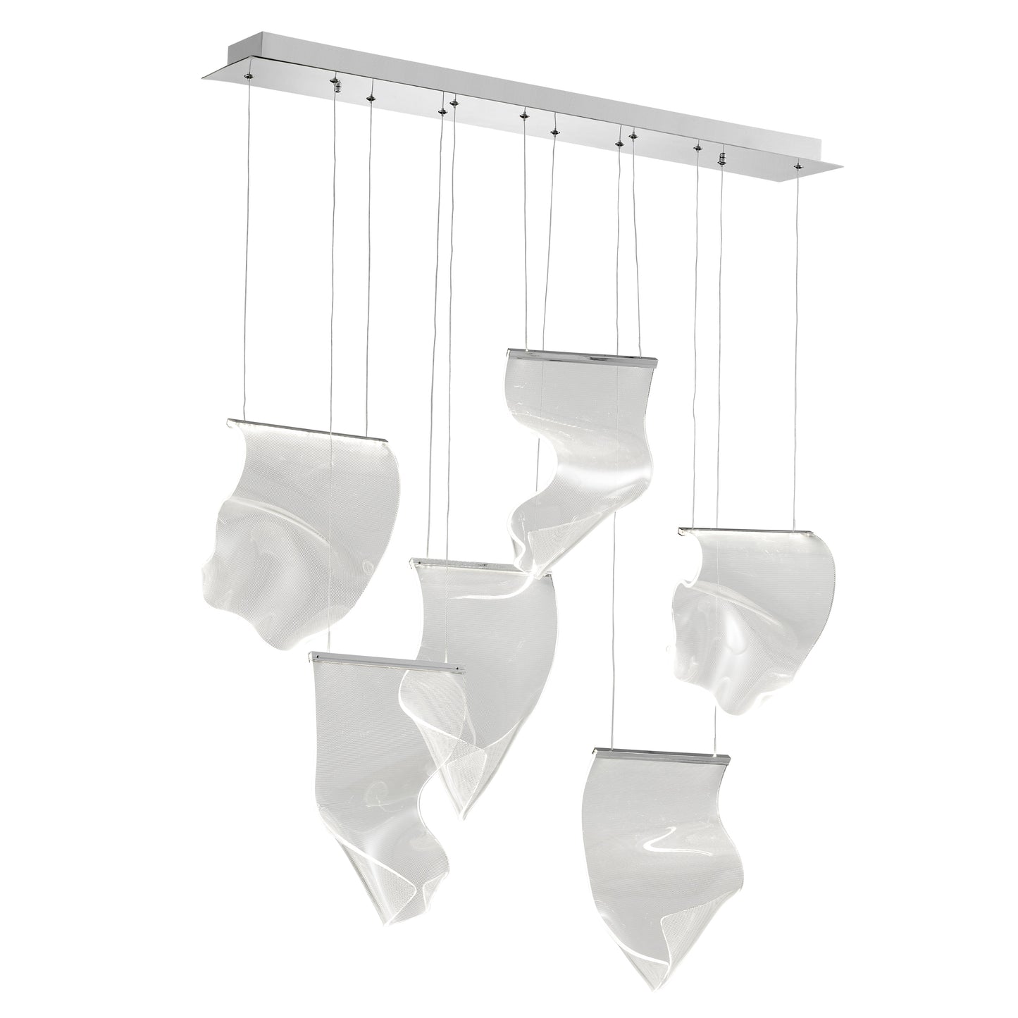 Acrylic Lace 6 Light Chandelier // Chrome - Disselt Designs