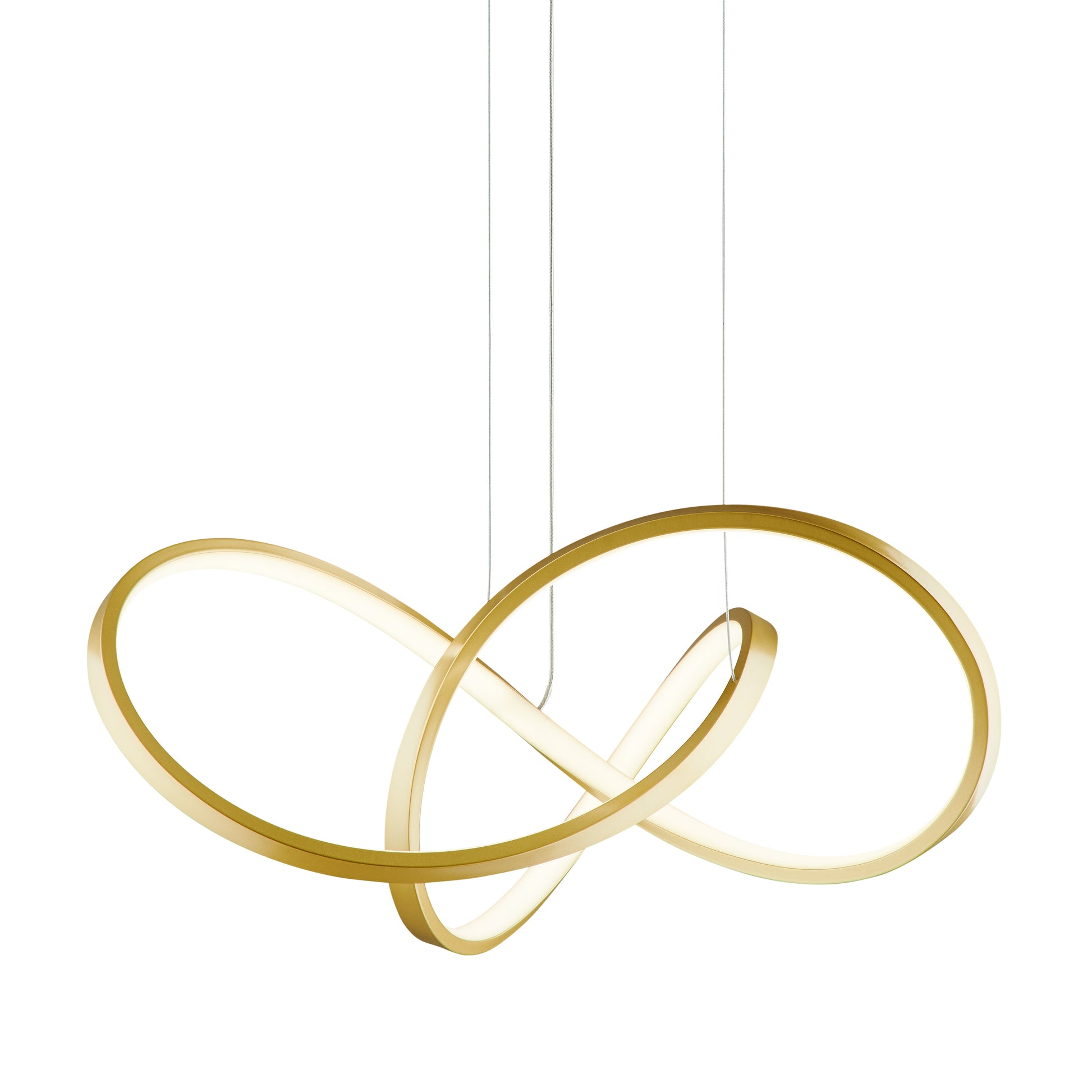 Knotted LED Dimmable Chandelier // Sandy Gold - Disselt Designs