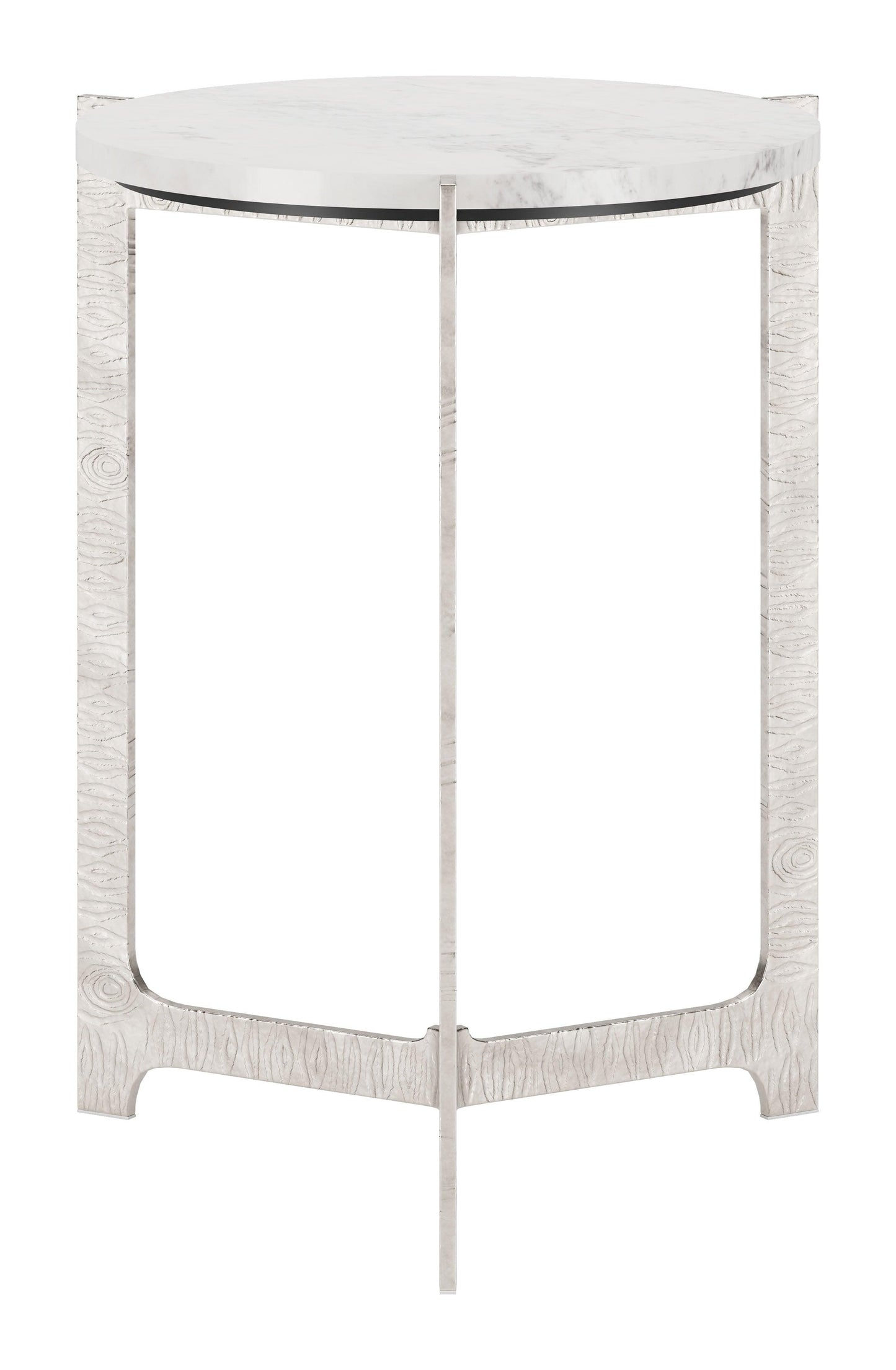 Barmas Side Table White & Silver - Disselt Designs