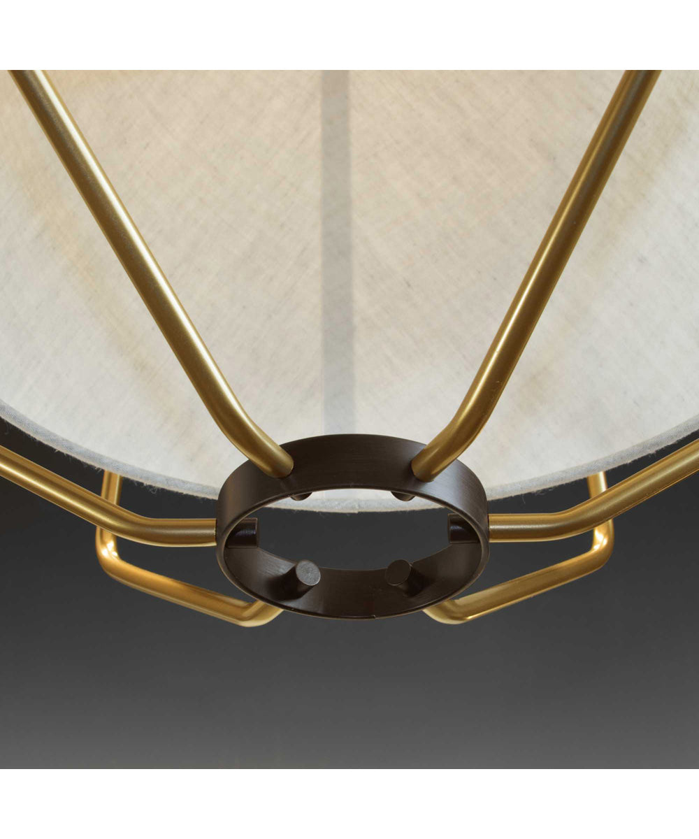 Hangar 2-Light 16"w Semi-Flush Mount/Pendant Convertible Light Fixture Antique Bronze by Progress