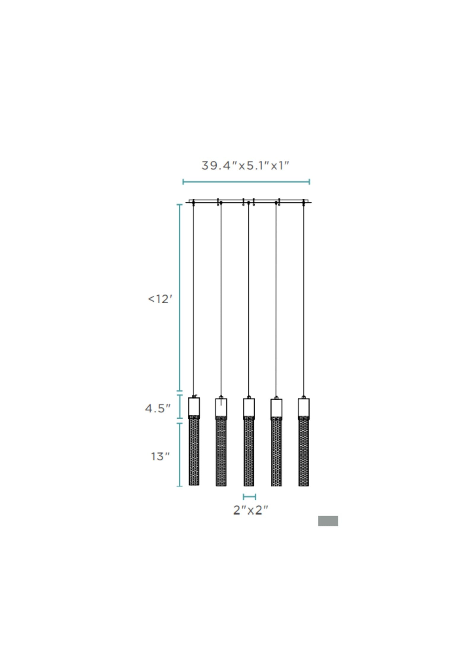 Acrylic Cylinder Chandelier // 5 Light - Disselt Designs