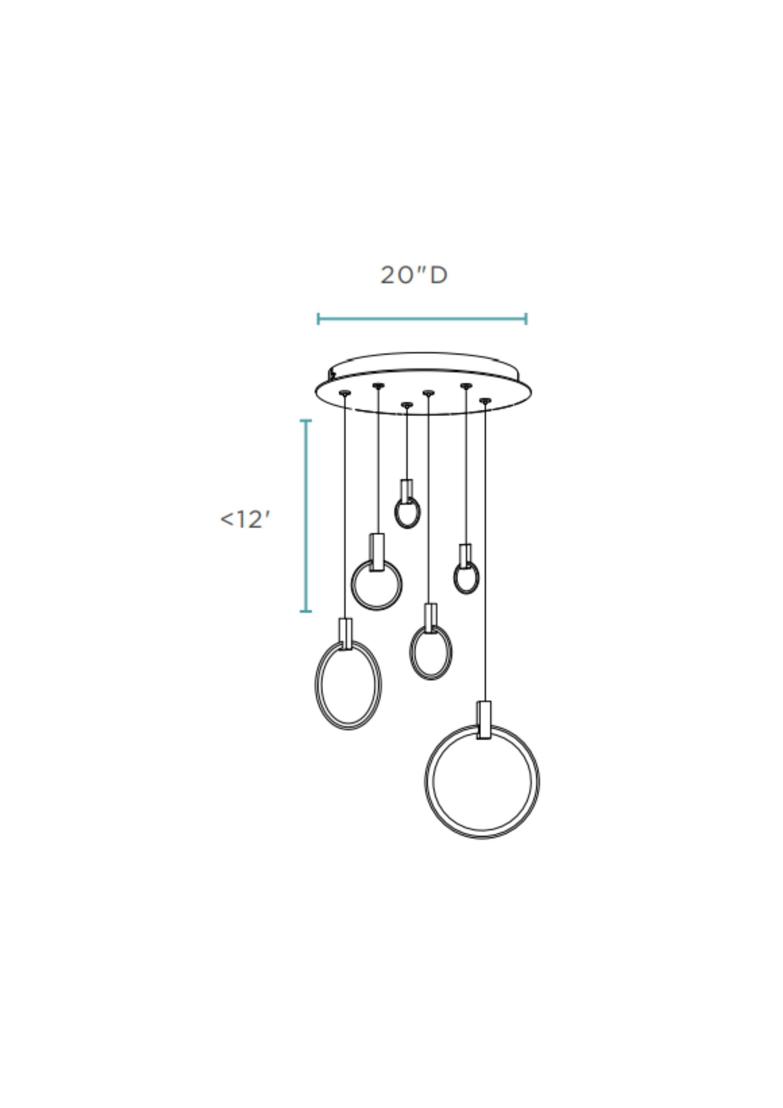 Hong Kong LED Circular Chandelier // Chrome - Disselt Designs
