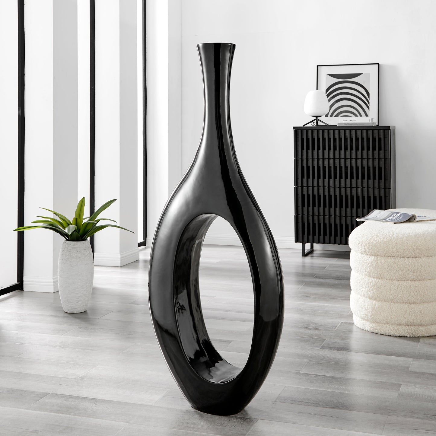 Trombone Vase // Large Black - Disselt Designs